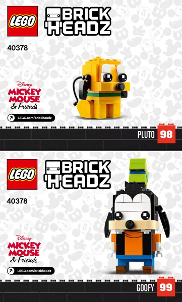 LEGO 40378 BrickHeadz Pluto & Goofy