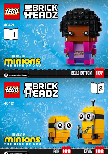 LEGO 40421 BrickHeadz Belle Bottom, Kevin & Bob