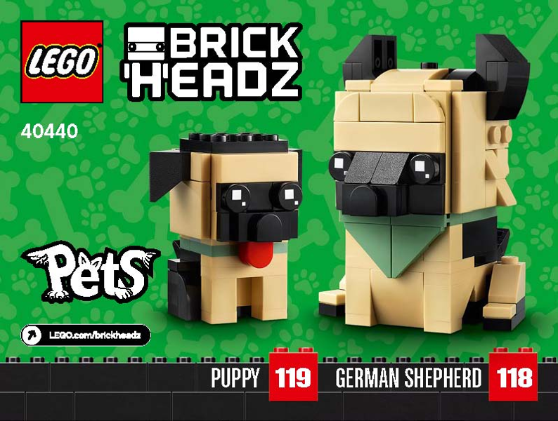 LEGO 40440 BrickHeadz German Shepherd & Puppy