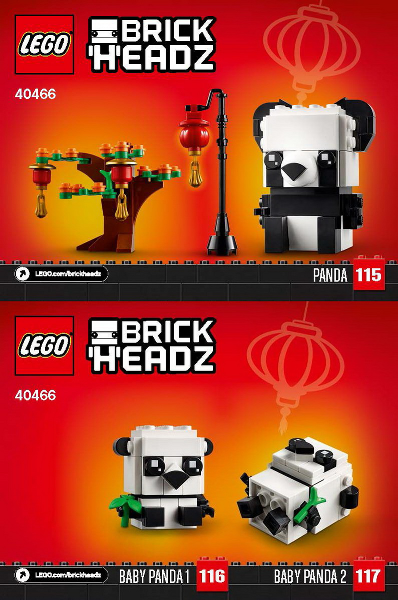 LEGO 40466 BrickHeadz Chinese New Year Pandas