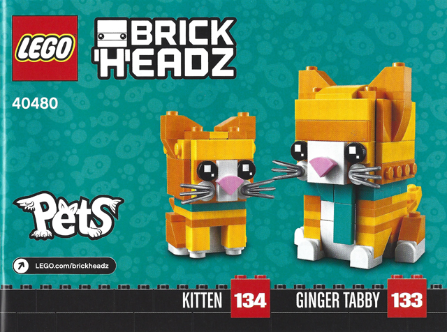 LEGO 40480 BrickHedz Ginger Tabby & Kitten