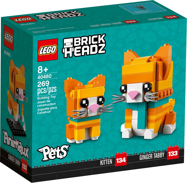 LEGO 40480 BrickHedz Ginger Tabby & Kitten