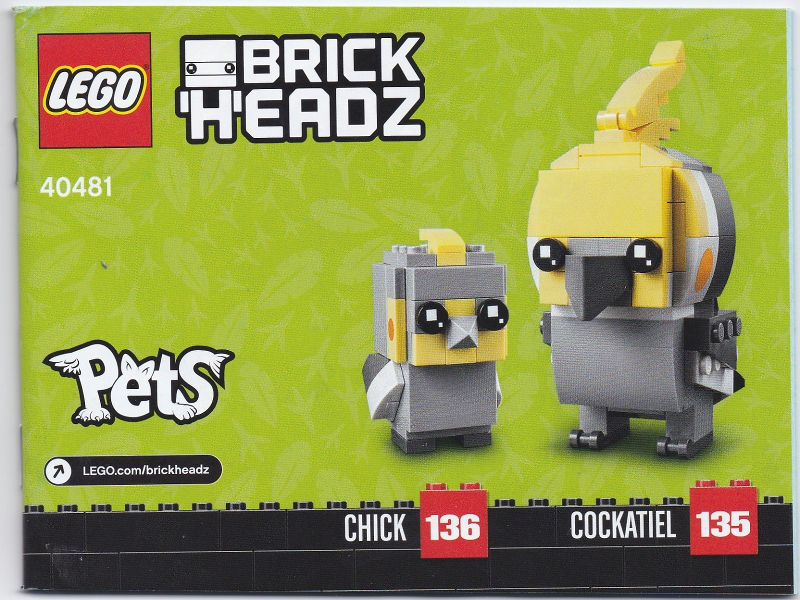 LEGO 40481 BrickHeadz Cockatiel & Chick