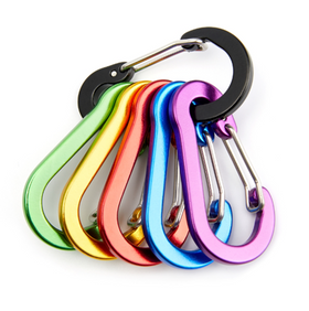 UNRL® Carabiners - 6-Piece - Aluminium Keychain RVS - Multi (49x26mm)