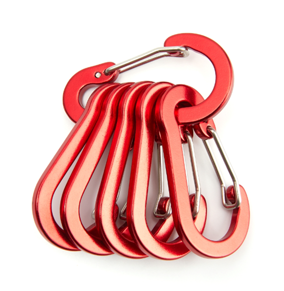 UNRL® Carabiners 6-Piece - Keychain Aluminium - Multi (49x26mm)