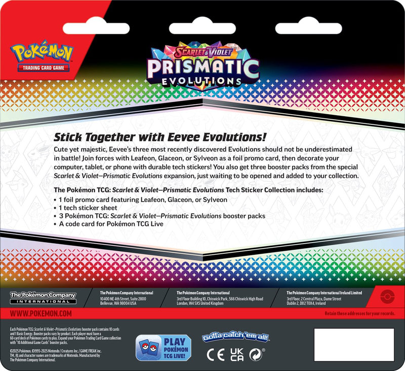 Pokémon Scarlet & Violet Prismatic Evolutions Tech Sticker Collection Glaceon
